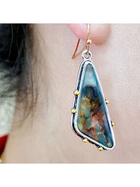 Stone and Glass Earrings